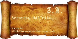 Bereszky Mónika névjegykártya